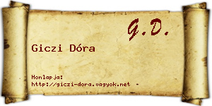 Giczi Dóra névjegykártya